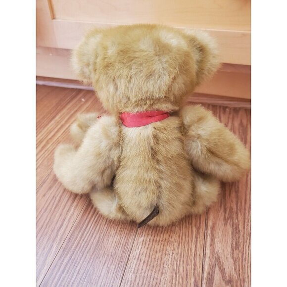 Boyds Bear Stuffed Animal Plush Bear Red Bow Teddy Bear Pellet Filled Sits EUC - Picture 3 of 13